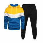 Uus Patchwork Channel Meeste kapuutsid Dressipluus + Dressip&uuml;ksid &Uuml;likond S&uuml;gis Talv Soe Spordir&otilde;ivaste Komplektid Meeste Hoodie Pullover XXXL kollane