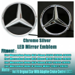 LED Peegel Must &Auml;&auml;r H&otilde;bedane &Auml;&auml;r Uusim 3D Esiv&otilde;re T&auml;he Logo Mercedes Benzi GLC X253 GLE W167 GLS X167 V W447 Embleemile