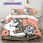 Simon's Cat Muster Voodipesu, Tekikomplekt Tekikate Padjap&uuml;&uuml;r Kodu S&uuml;nnip&auml;evakingitus (1 * tekikott + 2 * padjap&uuml;&uuml;ri, ilma s&uuml;damikuta) 140x200cm