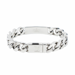 Louis Vuittoni mustriga graveeritud kett pallaadiumi v&auml;rvi kuubik&uuml;hendusega unisex ehted h&otilde;bedane M00270 Box+Shopping Bag,M,Silver Carabiners