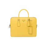 Prada Reguleeritav Eemaldatav &Otilde;larihm T&otilde;mblukuga Nahast Portfell Meeste kotid Kollane 2VE368_9Z2_F0PG8_V_OOX Basic Set (Bag+Dust Bag)