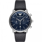 Emporio Armani Aviator Sinine Nahast Meeste Kvarts Kronograafkell AR11105 sinine