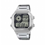 CASIO Custom Collection AE 1200WHD 1A Elektroonilise liikumisega metallrihmaga k&auml;ekell Unisex Must sihverplaat AE-1200WHD-1A(Watch4--)