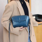 Naiste Ehtsa Nahast Retro Crossbody Kott - Moodne, Mitmek&uuml;lgne, &Uuml;he &Otilde;la V&auml;ike Lehmanaha Kott T&ouml;&ouml;le K&auml;imiseks. 21*11*15.5cm paabulinnu sinine v&auml;rv