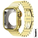 Kaitsekate+Rihm Apple Watchi jaoks Band 10 42 46mm Ultra 2 49mm 9 8 7 6 SE 5 Terasmetallist Kaitsekest Uuendus Iwatchi jaoks 45mm 44mm 49mm beige