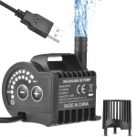 Sukelatav 5 V veepump, 8 taset reguleeritav 0&ndash;400 l/h v&auml;ike purskkaevupump 0&ndash;9,8 jala t&otilde;stega, 6,5 jalga QR70L must