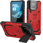 ASUS ROG Phone 8/9/8 Pro telefoni&uuml;mbris, p&otilde;rutuskindel ja vastupidav TPU+PC kate koos kaamerakaitsega, vastupidav ja l&ouml;&ouml;gikindel TPU+PC Asus ROG Phone 8 punane