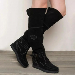 Mood Vintage Naiste Saapad Vabaaja P&otilde;lvesaapad Naiste K&otilde;rge Kontsaga Kingad Termilised &Uuml;lekingad K&otilde;rge Saabas Zapatos Mujer Sapato 2024 34 must