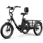 Elektrilised kaubarattad Onesport OT30 Pro 20 paksude rehvidega 500W mootoriga 48V 18AH kokkupandav elektriline t&auml;iskasvanute ratas Shimano 7 k&auml;iguga Maksimaalne koormus 180 kg must