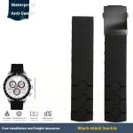 Tissot 1853 T044 prs516 jaoks Silikoonist k&auml;ev&otilde;ru T044417a T044430a Sinine oranž kummist k&auml;epael Metallist kokkupandav pandla Tarvikud 20mm Width black