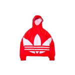 Adidas Originals Suur Trefoil Kapuutsiga T&auml;is-t&otilde;mblukuga Tuulejakk Tavaline L&otilde;ige Rikkalik Punane Unisex Jakk FM7076 S