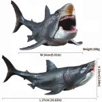 Big Shark Playthings Megalodon Plastikust Erinevad Mereloomad Haikala Kuju Realistlik Mereloom M&auml;ngukuju Kogumiseks Kingituseks M&otilde;eldud black