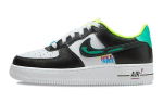 Nike Air Force 1 Graffitiga Nahast Kulumiskindlad Madalad Laste Rulaketsad Must Roheline Teismelised DX3349-100 36.5