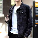 Meeste teksatagid Streetwear Vabaaja Puuvillane Klassikaline Kitsas teksajakk Mehelik Br&auml;ndiriided Cowboyjakk Ropa Para Hombre XXXXXL must