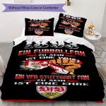 VfB Stuttgart Mustriga Voodipesu Tekikott Tekikott Padjap&uuml;&uuml;r Kodu Dekoratsioon S&uuml;nnip&auml;evakingitus (1 * tekikott + 2 * padjap&uuml;&uuml;ri ilma s&uuml;damikuta)97 135x200cm