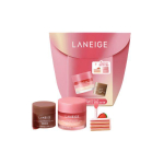 Laneige huule &ouml;&ouml;mask EX Maasikakook & &Scaron;okolaad + Marjad Mini &ouml;ine huulehooldus kingikomplekt (20g + 8g + 3g) labidahoidikuga pink