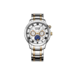 Citizen Eco-Drive Seeria Kuufaasiga Kronograaf Roostevabast Terasest Roosakuldne Spordikella Vabaajakella Kingitus Meeste kellad H&otilde;bedane AP1054-80A Regular Watch Box,Silver Dial