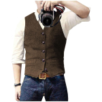 V-kaelusega meeste &uuml;likonna vest Vabaaja Klassikaline Formaalne &Auml;ri Kalasabamuster Tweed Kitsa l&otilde;ikega vest Pulmadeks Pruutpoissidele XXL black