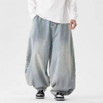 Kevad S&uuml;gis Meeste Streetwear Denim P&uuml;ksid Mehed Harajuku Pesitud Kotid Laiad teksap&uuml;ksid Mehed Y2K Punk Vabaaja K&otilde;rge V&ouml;&ouml;koht Lai Jalg P&uuml;ksid M helesinine v&auml;rv