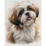 Shih Tzu T&auml;ielik 14CT DIY Loendatud Tikkimine Kunsti- ja K&auml;sit&ouml;&ouml;komplektid T&auml;iskasvanutele Kodu Kaunistus Tikkimiskomplektid 15.75x19.69in China Mainland