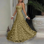 Naiste Vabaaja Pitsi Patchwork Maxi Kleit Varrukateta Spagetikaelusega Pikk Kleit Elegantne Suvine &Otilde;htupidu Kleit XS roheline