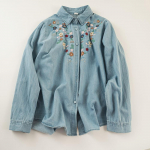 Tikitud Pesusinise Denim Pikkade Varrukate S&auml;rk Naiste Kevad-S&uuml;gis Armas &Uuml;he N&ouml;&ouml;biga Denim Kampsun Topp one size