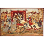Vaip keskaegne r&uuml;&uuml;tliturniir Belgia t&auml;ieliku voodriga 200x150 must