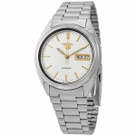 Renoveeritud Seiko 5 Automaatne 21 juveeli SNXG47 SNXG47K1 SNXG47K Meeste k&auml;ekell valge