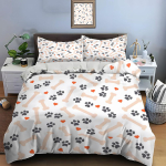 Koera K&auml;pad Luud S&uuml;dame Multikakujuline Voodipesu Komplekt 1 Tekikott 2 Padjap&uuml;&uuml;ri T&auml;iskasvanutele Ja Lastele Luksuslik Kingitus T&auml;issuurus EU Twin 135X200cm&set white