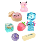 8 tk Suhkru Pigistatavad M&auml;nguasjad, Pehme TPR Stressi Leevendav Fidget M&auml;nguasi T&auml;iskasvanutele, &Auml;revust Rahustavad Sensoorsed M&auml;nguasjad, Peokink A pink