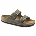 Sandaalid Birkenstock Arizona Soft Footbed Oiled Leather Regular naiste-meeste Faded Khaki laiale jalale &otilde;litatud nahk (1019313) 35 roheline