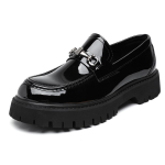 Meeste Suur Suurus Nahast Slip-on Mokassiinid - Paks Tald & K&otilde;rgust Lisav 41 black