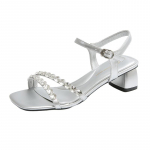 Disainer Suvised L&uuml;hikesed Avatud Varba Naiste Sandaalid Daamide Elegantne Paks Konts Peokleit Gladiator Sandaalid 35