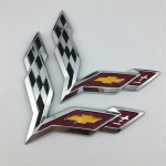 2 tk ABS Auto Esi Taga Pagasiruumi Embleemi Kleebis Chevrolet Corvette Logo jaoks Auto Kapoti Kleebis Akna Kaunistus K&uuml;ljekere Embleem