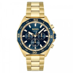 Hugo Boss 1513973 meeste k&auml;ekell Kuldne rihm Sinine sihverplaat 44 mm + karp