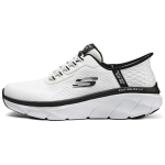 Skechers D'Lux Walker 2.0 Slip-Ins Meeste Kangast S&uuml;nteetilisest Nahast Mugavad Pehmendusega Hingavad Madalad Jooksukingad Valge Must 232446-WBK 39