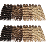 Ruirfa Enimm&uuml;&uuml;dud TopeltT&otilde;mmatud Neitsilik Juus N&auml;htamatu Genius Weft Pikendused Randmelaine Stiil - L&otilde;dvad S&uuml;gavad Looduslikud Lained 18 Inches(45.72cm) beige