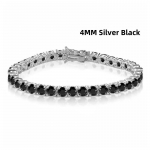 Tehasehind Ehtne S925 H&otilde;bedaga Kaetud 18K Kullaga 5A Klassi Tsirkoonium Must Tennis K&auml;ev&otilde;ru Meestele ja Naistele Mood Ehted 15cm