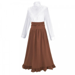 Victoria ajastu kleit Edwardi ajastu renessanss kost&uuml;&uuml;m naistele keskaegne vintage pikkade varrukate pikkusega kleit daami elegantne kleit M pruun