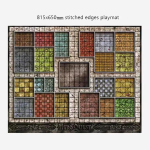 Kohandatud suur m&auml;ngumatt Heroquest 815X650mm &otilde;mmeldud servadega (Lukustatud servadega suur hiirematt) Naturaalse kummi lauam&auml;ngude alus gray