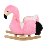Kiikloom lastele, Kiikuv flamingo lastele alates 18 kuust puidust turvav&ouml;&ouml;dega, Roosa 60 x 33 x 52 cm
