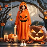 Naiste Halloweeni K&otilde;rvitskost&uuml;&uuml;m Jumpsuit &Uuml;hes t&uuml;kis riietus One Size oranž