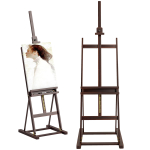 Puidust molbert reguleeritava k&otilde;rgusega 171-230 cm Maalimismolbert hoiuruumiga Reguleeritav kallutus Max. 80 kraadi Pruun 53 x 50.5 x 230 cm