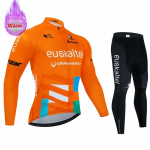 EUSKADI Talvine Soe Termiline Fliisikomplekt Jalgrattariided Meestele Jalgrattas&auml;rk Spordiks Ratsutamiseks MTB Jalgrattariided Maillot Ciclismo Hombre XXS