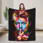 Davids Bowied Inglise Laulja N&auml;itleja Tekk Inglise Laulja N&auml;itleja Reisi Flanell Voodipesu Viskad Diivanile Voodile Soe Pehme Voodikate 75x100cm (30x40inch) gray