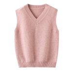 Laste 100% puuvillane V-kaelusega varrukateta kampsunvest &ndash; Unisex poistele ja t&uuml;drukutele, ideaalne kihiliselt kandmiseks, keskmise ja vanemaealiste laste pealiskate. 170 cm beige