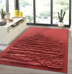 Tekstuuriga punane abstraktne vaip Moodne 3D illusiooniga p&otilde;randamatt elutuppa Julge minimalistlik vaiba disain Kaasaegne kunst Kodu kaunistus 80x120cm
