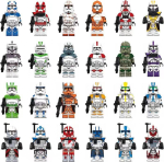 MOC Star Wars Seeria ehitusklotsid V&auml;ikesed osakesed DIY figuurid relvadega Hariduslik m&auml;nguasjakomplekt lastele 24 stiili