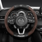 38CM s&uuml;sinikkiust nahast rooliratta kate Mazda Axela Atenza 3 2 6 CX3 CX5 CX30 CX8 CX9 MX5 RX7 RX8 SKYACTIV jaoks