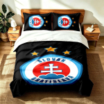 SK Slovan Bratislava (1) 3-osaline komplekt sobiv magamistubadesse pehme ja mugav ideaalne kingitus perele ja s&otilde;pradele Sisaldab &uuml;hte tekikotti ja t 140cmx200cm